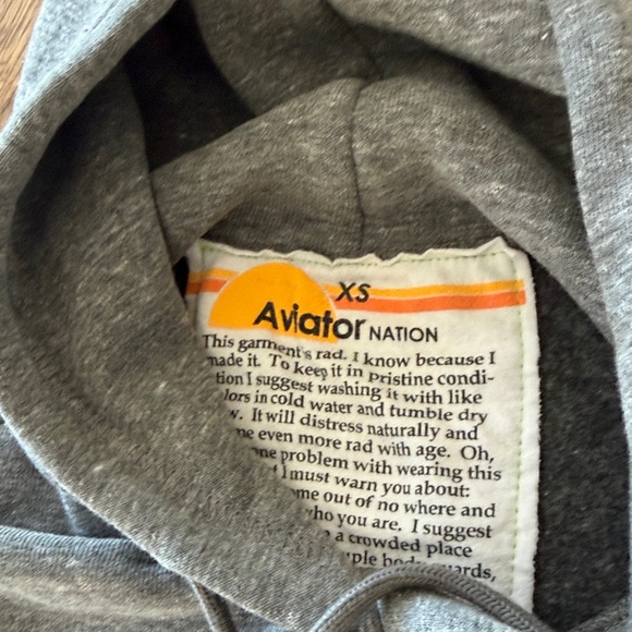 Aviator Nation Gray Hoodie with Colorful Chevron Stripes- worn once! - Picture 2 of 3